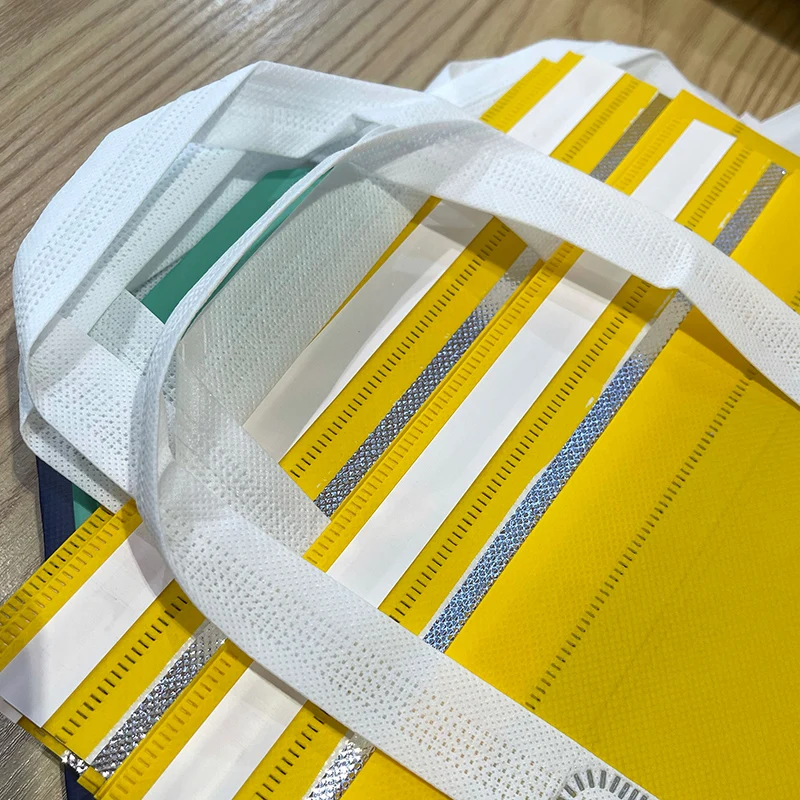 Disposable Aluminum Foil Insulated Bag Non-Woven Fabric Handheld Packaging Cold Preservation Outdoor Catering Commercial Use