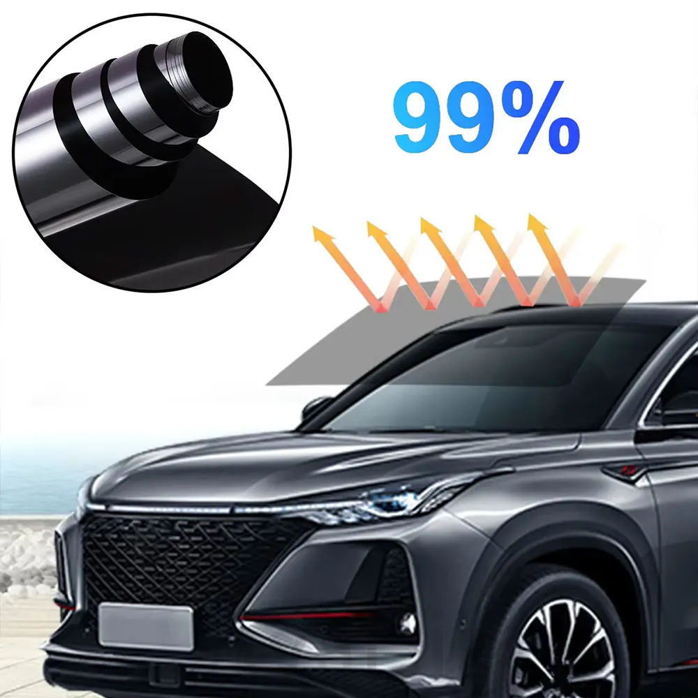 VLT 25% Car Sun Shade Windshield Tint Film for Cars Privacy Car Shade Front Windshield Heat & UV Block Blackout Window Film