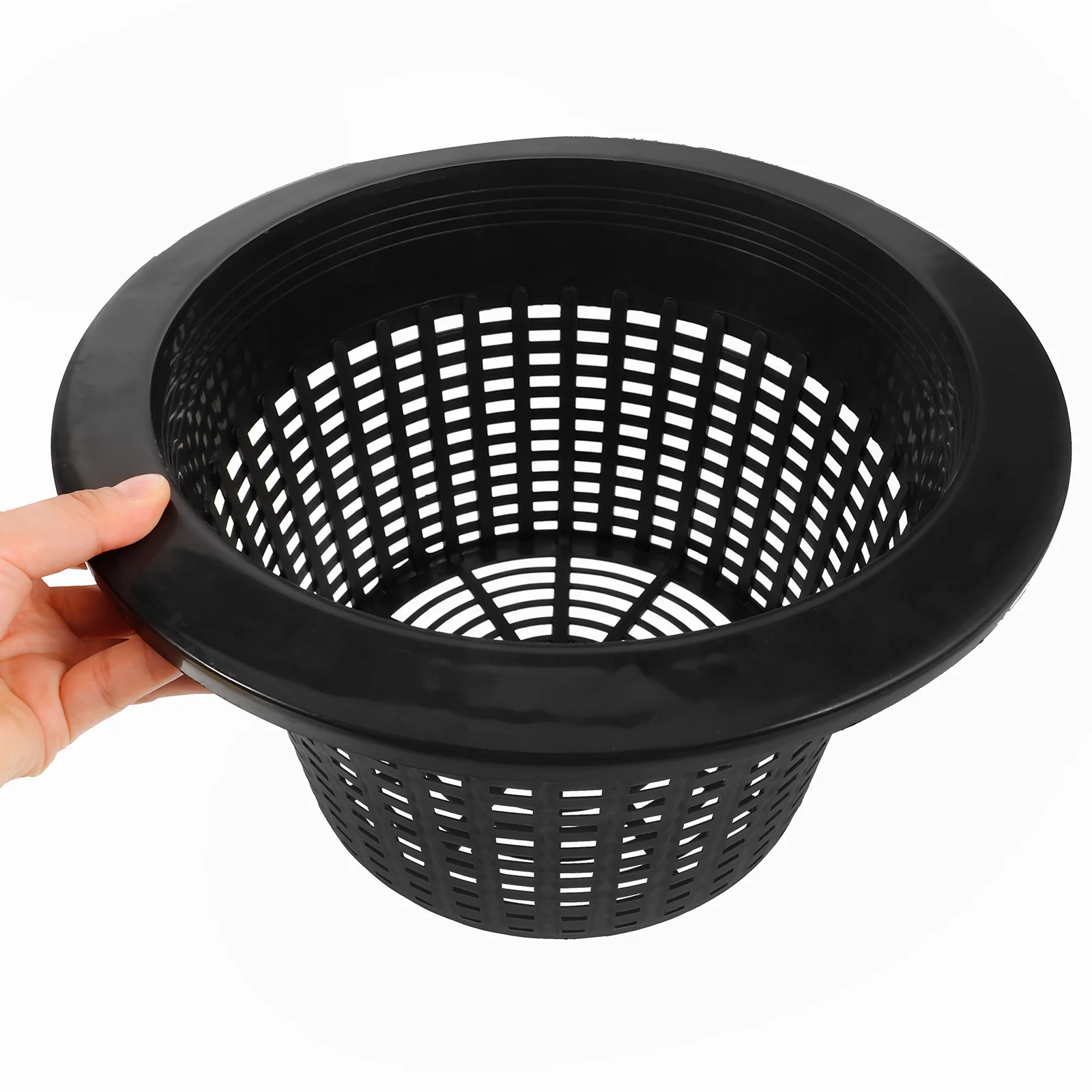 

Large Black D Mesh Thick Net Bottom Wide Rim Hydroponic Flowerpot European Style Plastic Planters For Plants Garden Decor