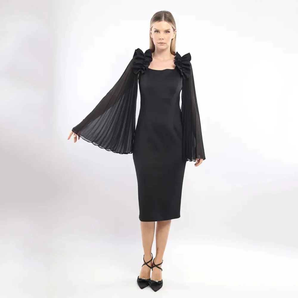 

Customized Ruched Mother of Birde Dresses for Women Wedding 2026 Sheath Evening Dress Square Collar Formal Prom Party Gown Long