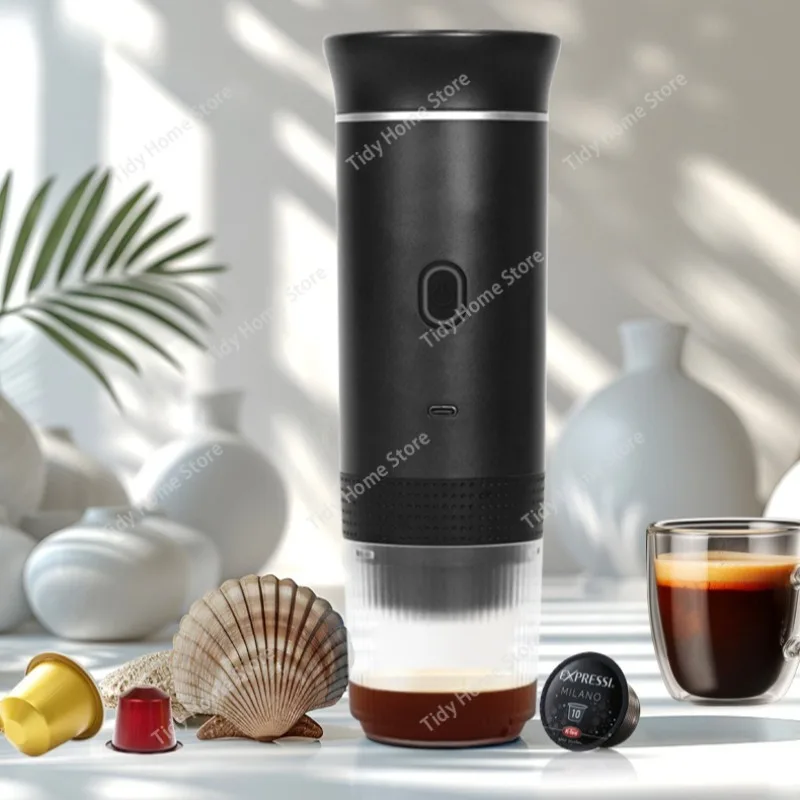 

Portable Italian Coffee Machine, Capsule Machine, Cold and Hot Extraction, Outdoor Beautiful Italian Pump Pressure Concentration