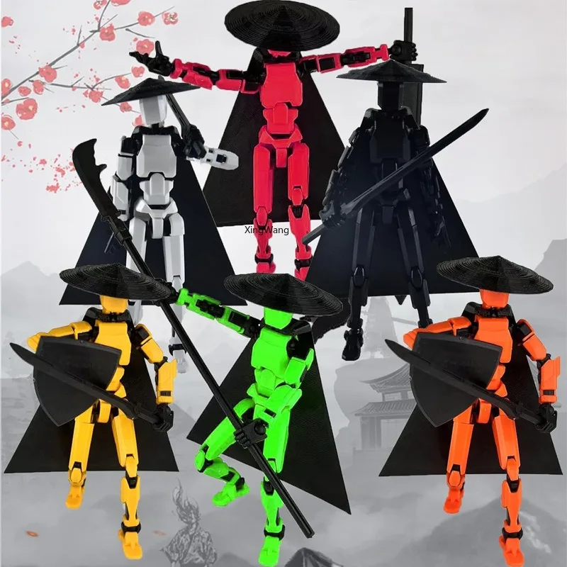 

Joint Man Lucky Doll Multi-movable 3D Printing Knight Line Series DIY Desktop Decoration Figure DIY Assembly Stress-relief Toy