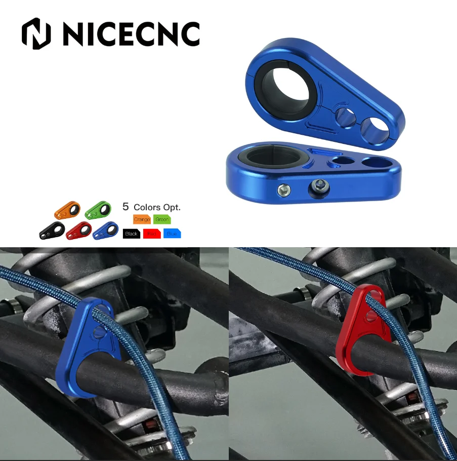 NICECNC Hose Clamp Holder Brake Line Clamps For Yamaha Raptor Polaris Sportsman RZR Kawasaki For Honda ATV Accessories Aluminum