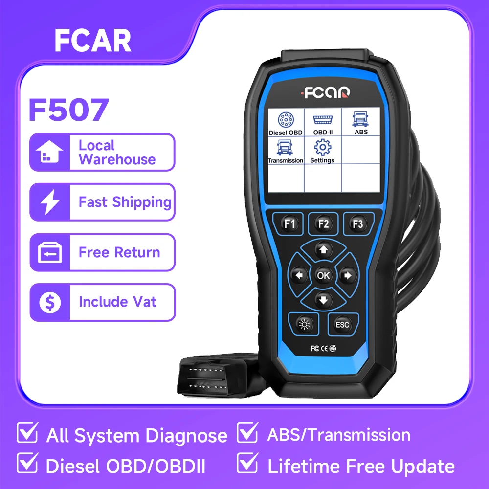 

Fcar F507 Heavy Duty Truck Scanner All System ABS Transmission Reset Diesel OBD Car & Truck Diagnostic Scanner Auto Tool