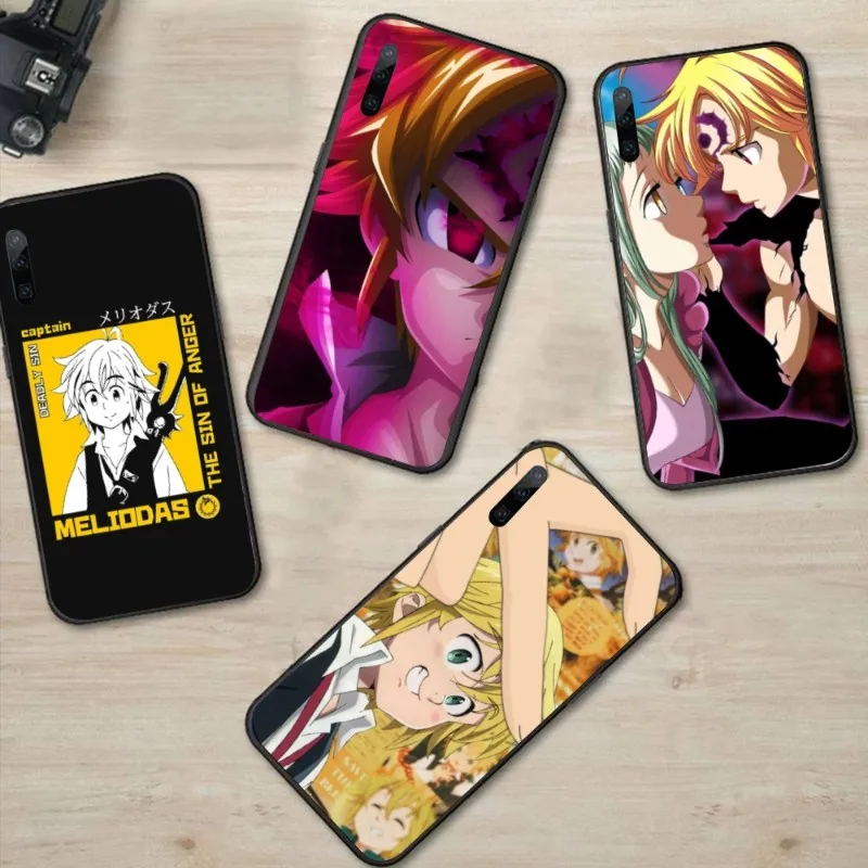 Anime Meliodas Elizabeth Phone Case for Huawei P50 P40 P30 Pro Lite P Smart 2021 2019 Magic 3 Black Soft Phone Cover Funda