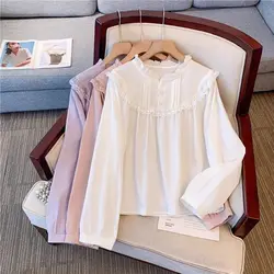 Large Commuting Shirt American Style 2024 Spring New Top Casual Loose Long Sleeved Slimming Doll Temperament Comfortable Shirt