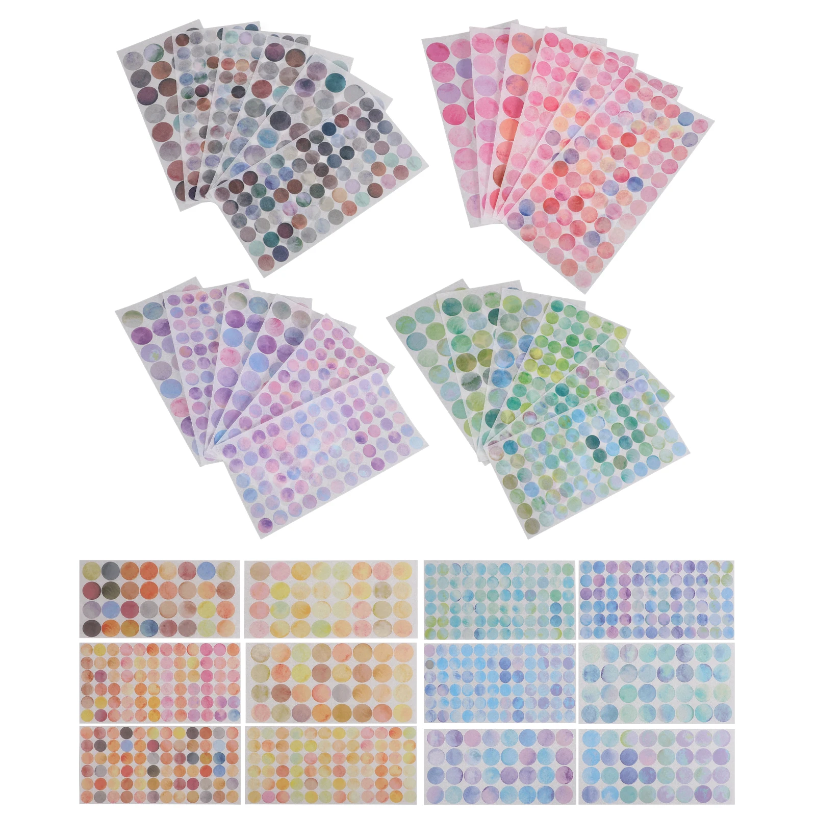 

36 Sheets Colorful Dot Stickers Self-Adhesive Circle Labels for Organization Classification Coding Small Round Dots for Files
