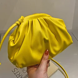 Bolso cruzado de piel sintética para mujer, bandolera sencilla de piel sintética, color amarillo y azul, combina con todo, para fiesta de noche