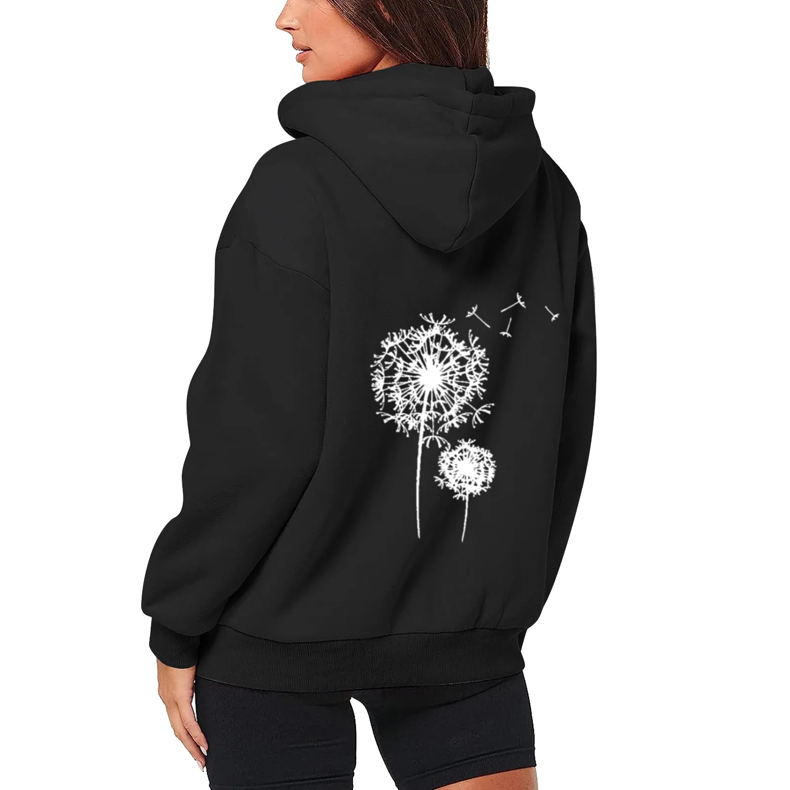 Womens Oversized Zip Up Letter Print Drawstring Hoodies Sweatshirts Clothes With Pockets Teen Girl Bluza Damska Hooded