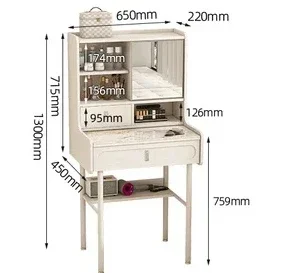 The slate bedroom, bedside dresser, study table, mirror, can be concealed, and the dressing table can be integrated
