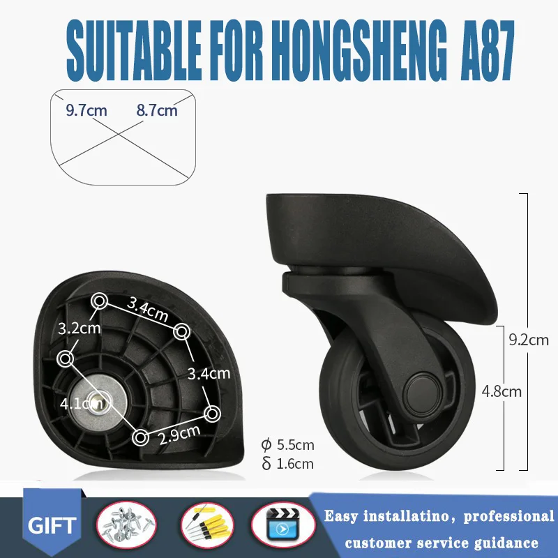 Substituição Mala Roda, Polia Resistente ao Desgaste, Trolley Mala Acessórios, Rolo de bagagem, A87, A-87