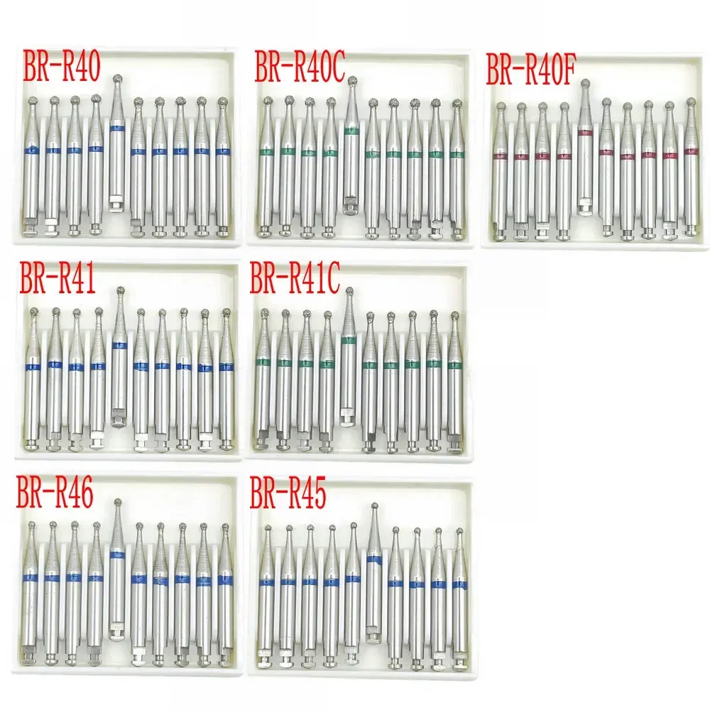 10 Uds. Fresas de diamante Dental de baja velocidad para vástago RA 2,35mm pulidor de pieza de mano fresas de diamante Dental RA