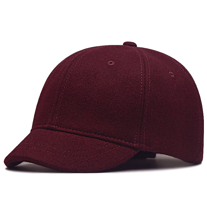 Men Short Bill Brim Baseball Caps Big Head Large Size Wool Hats Male Plus Sizes Felt Canvas Snapback Hat 55-60cm 60-65cm