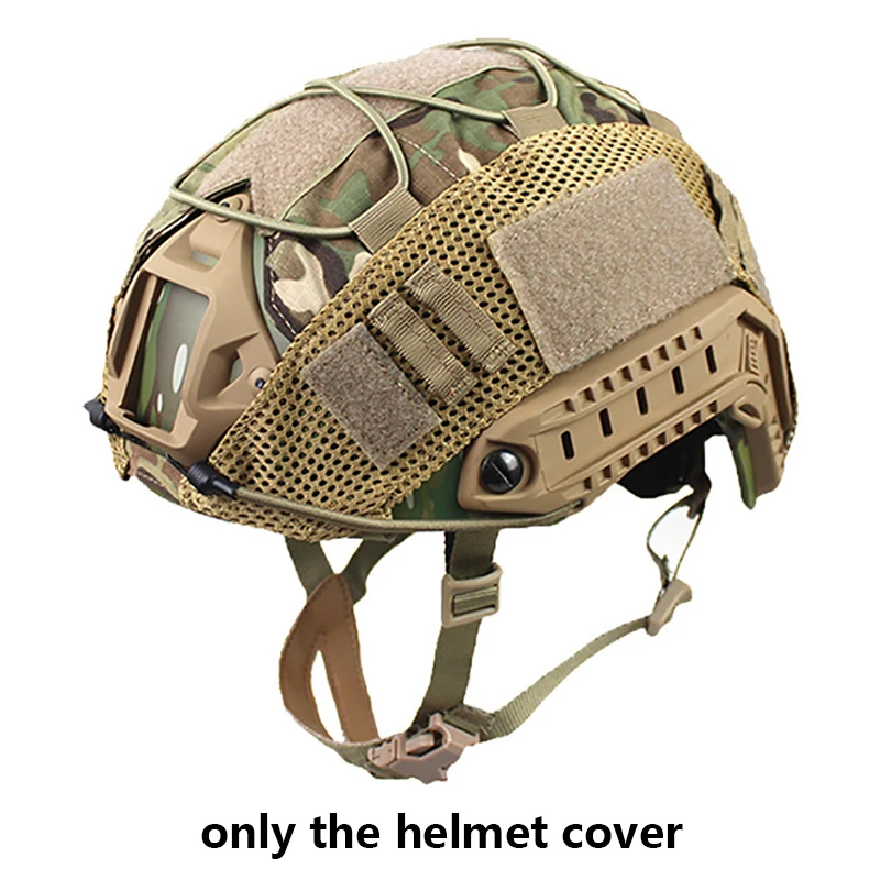 Tela para casco táctico, cubierta para casco CP de camuflaje, cubierta para casco con cuerda elástica, tela para casco rápido, cubierta para accesorio táctico desmontable