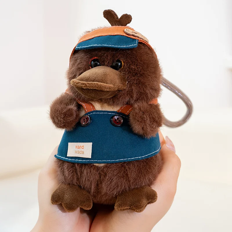 Llaveros de peluche de platino de dibujos animados de 15cm, bolso para niñas y niños, mochila, juguetes de peluche Kawaii, muñecos, teléfono de coche, llaveros de felpa de ornitorrinco