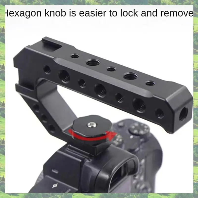 

L72A-Universal DSLR Camera Rig Top Handle 3 Cold Shoe Adapter Mount For LED Light Microphone Metal Handle Grip Accessories Parts