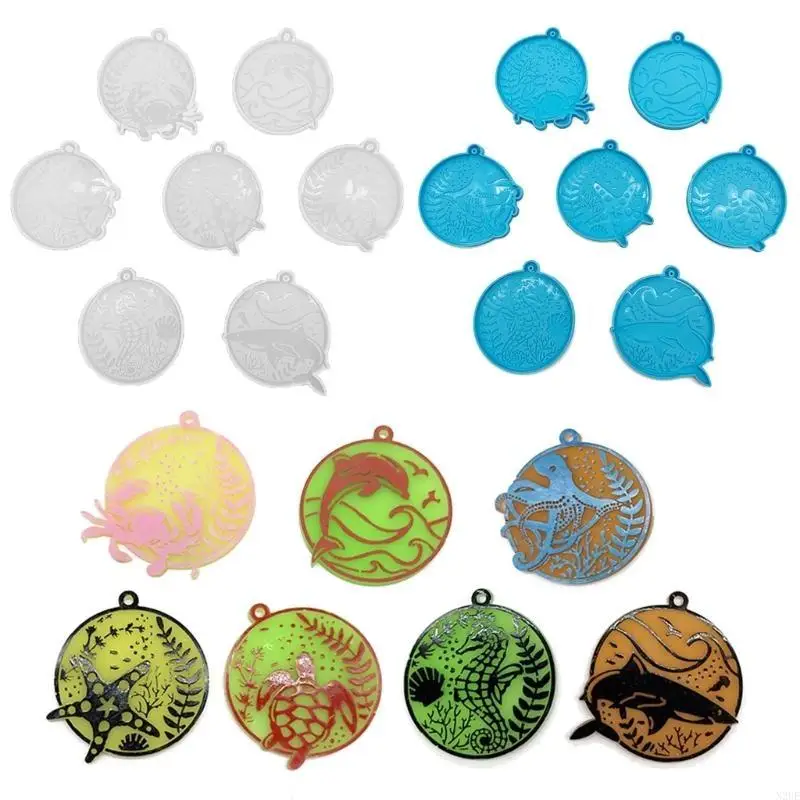 N2UE 7PCS Ocean Keychain Set Set