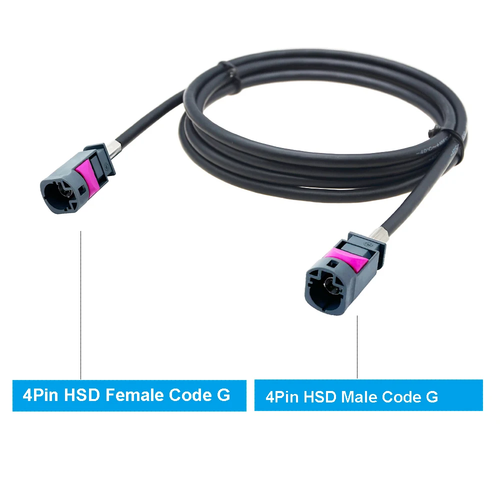 BEVOTOP Grey HSD 4Pin LVDS Code G 4-Core 535 Cable Male to Male Car USB Electric Cable 100Ohm Auto Wire Harness 10CM~10M