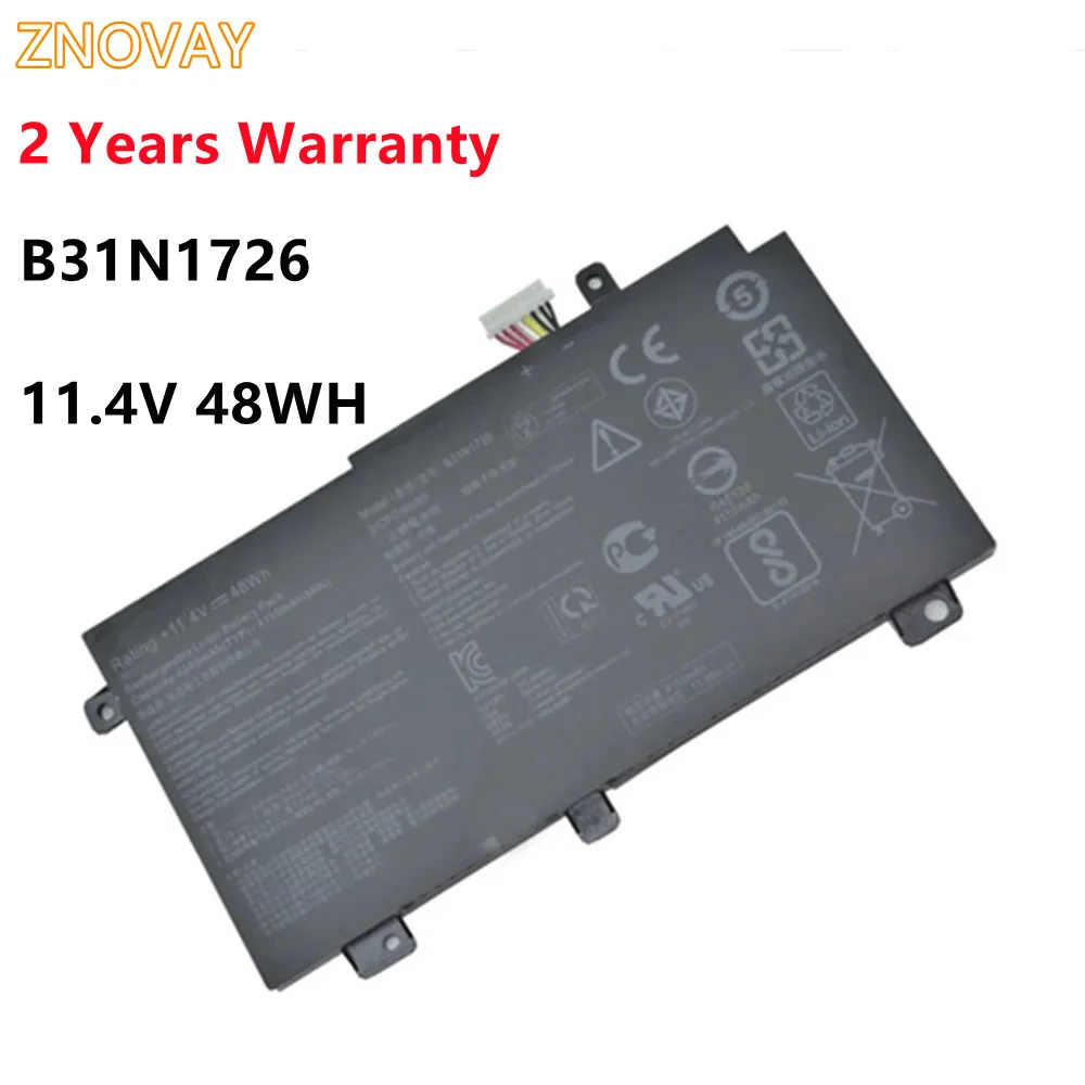 

ZNOVAY B31N1726 B31BN91 48Wh For ASUS FX504 FX86 FX80GM FX505GE FX505DT FX80GE PX505GE PX505GD FX505GM FX80G B31BnEH A41LK9H