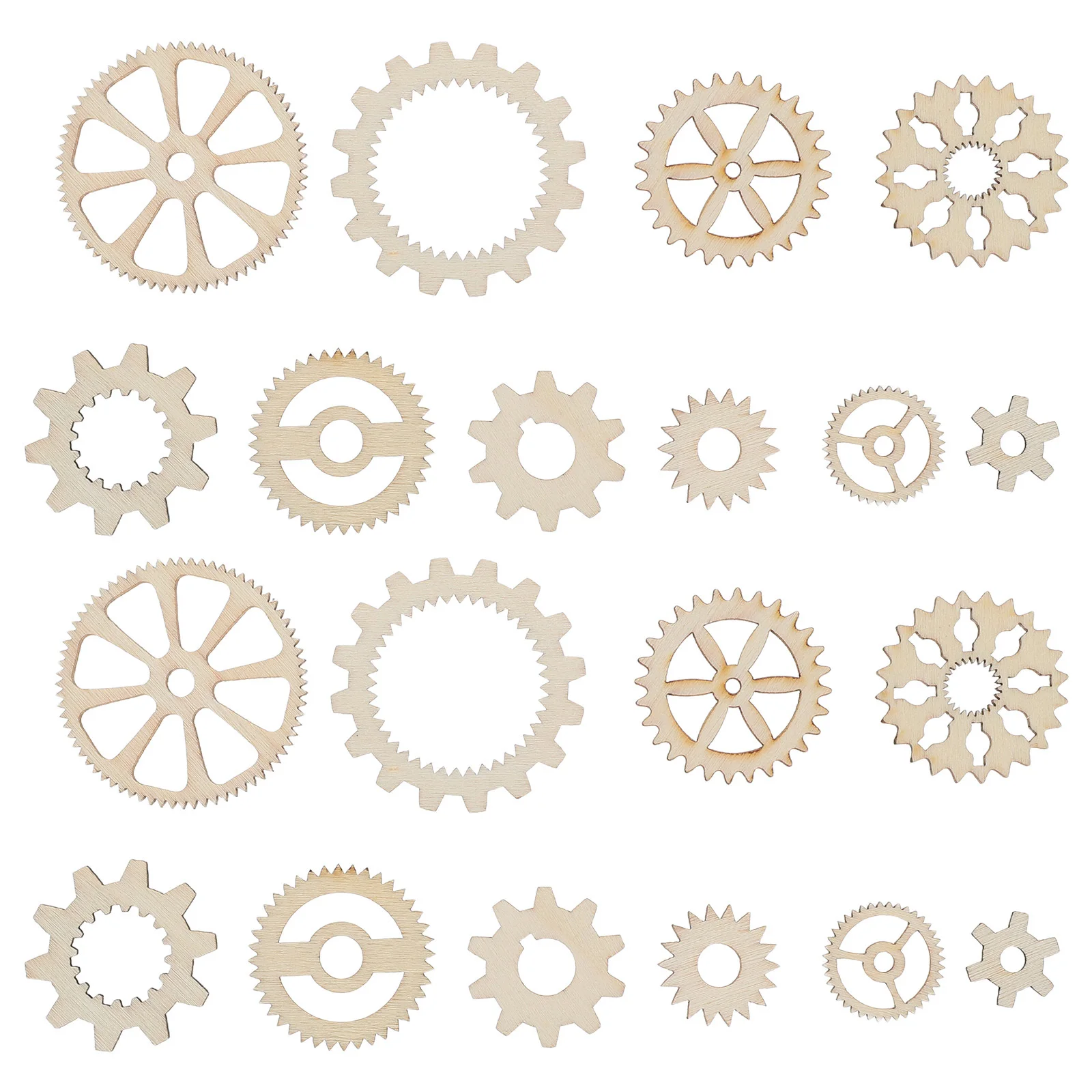 

50Pcs Wooden Gear Embellishments Cut from Wood for Scrapbooking Painting Drawing DIY Gear Craft Ornaments Wood Ornaments