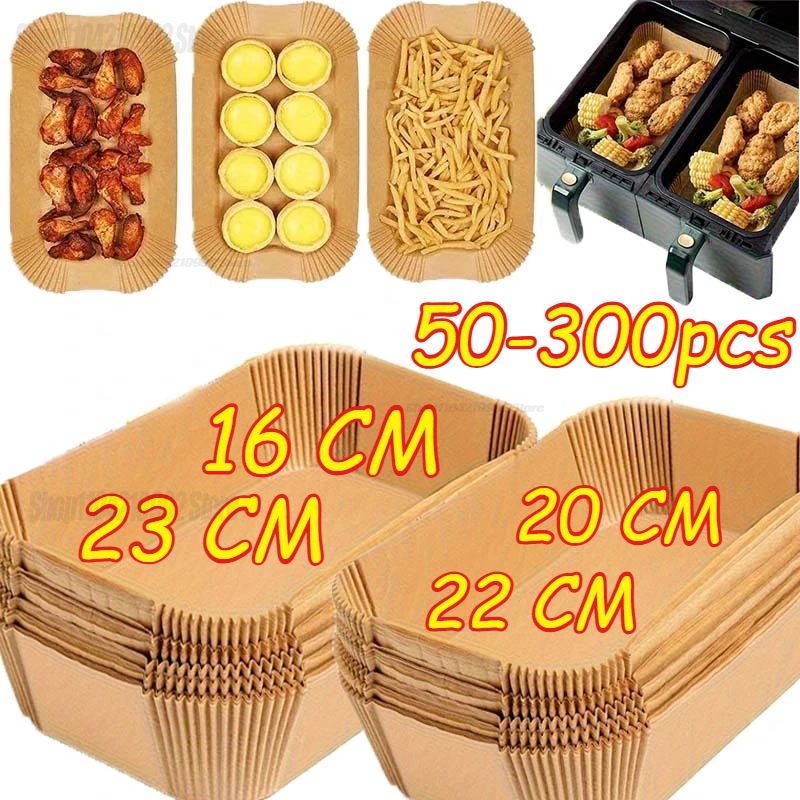 Square&Round&Rectangle Disposable Baking Paper Hot Air Fryer Paper Airfryer Cooking Baking Reusable Oven Food Waxed Paper Foil