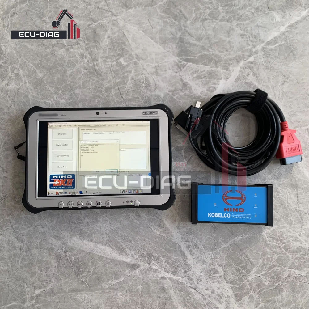 

Для сбоя двигателя Hino для экскаватора Kobelco, сканер-детектор 09993-E9070, диагностический инструмент связи с звеном передачи данных и планшетом