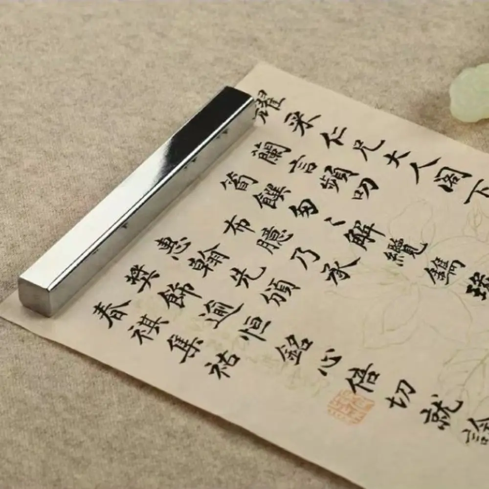 2PCS Creative Portable Iron Paperweights Retro Vintage Chinese Paper Weight Writing Traditional Calligraphy Tool Art Supplies