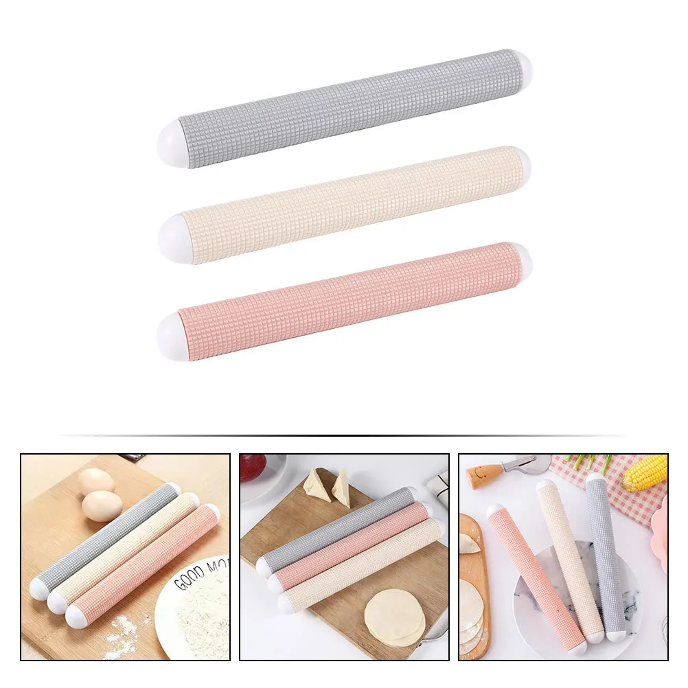 

3Pcs Household Rolling Pin Plastic Non-Stick Surface Kitchen Baking Dough Rollers Pasta Bread Rolling Pin Household Rolling-Pin