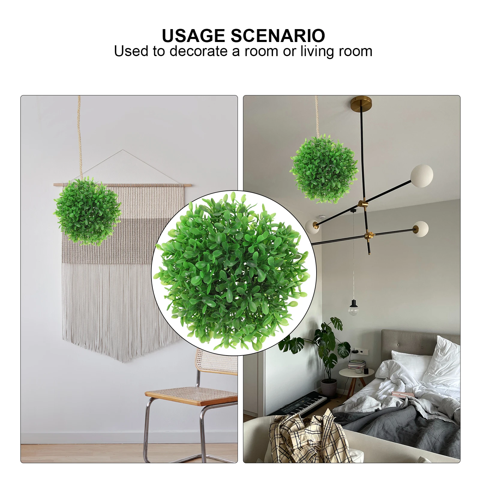 

2Pcs Artificial Plant Balls Faux Topiary Grass Lightweight Decorative Indoor Outdoor Wedding Leaves BallsDecorations