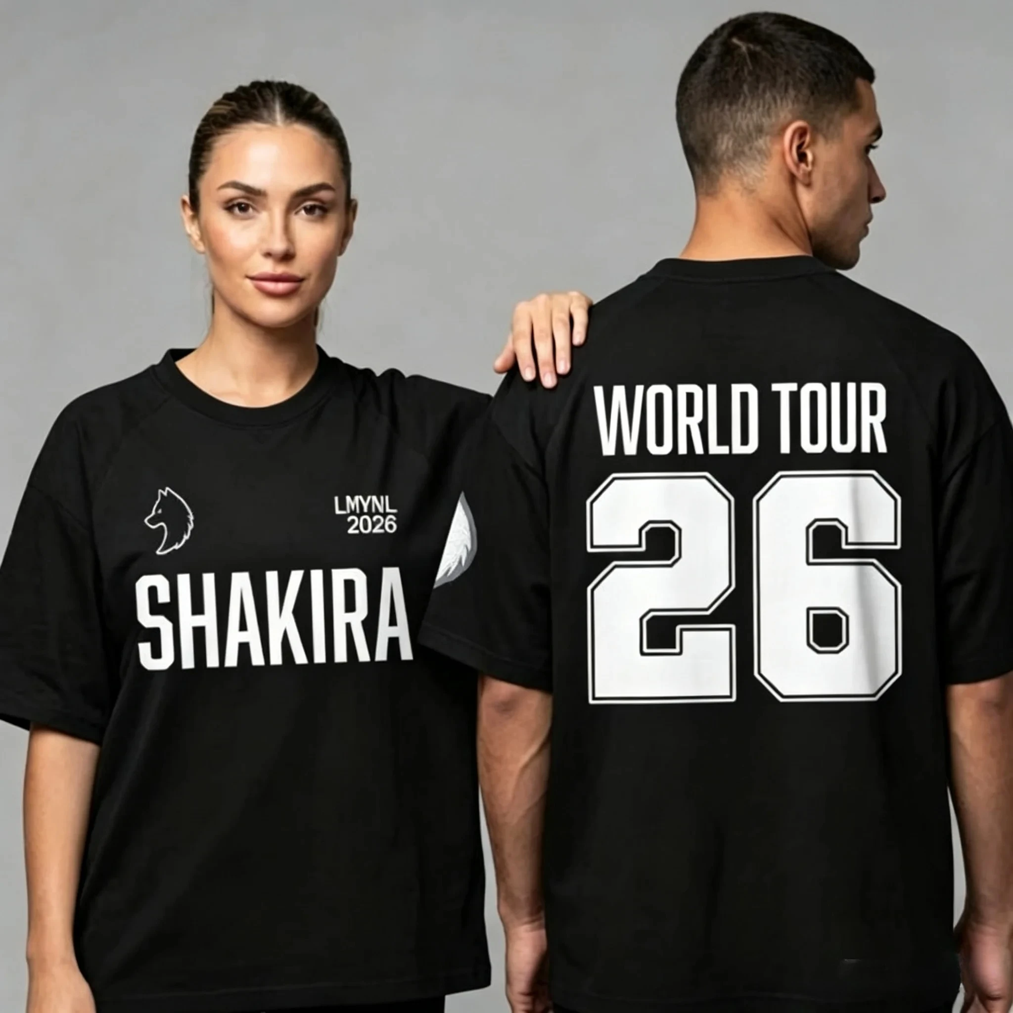 Shakira World Tour 26 Graphic T‑Shirt Men Women Kids Oversized Short Sleeve Tees Family Matching Concert Streetwear Tops