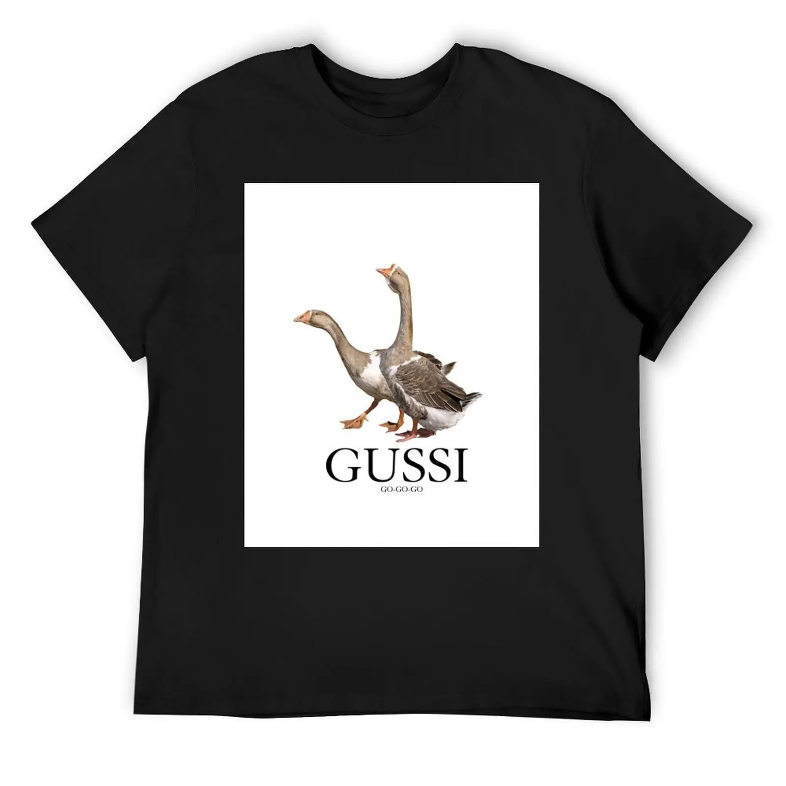 

Gussi - New Collection 2018 - Goose - Black on White T-Shirt fashion shirts tops mens graphic t-shirts anime