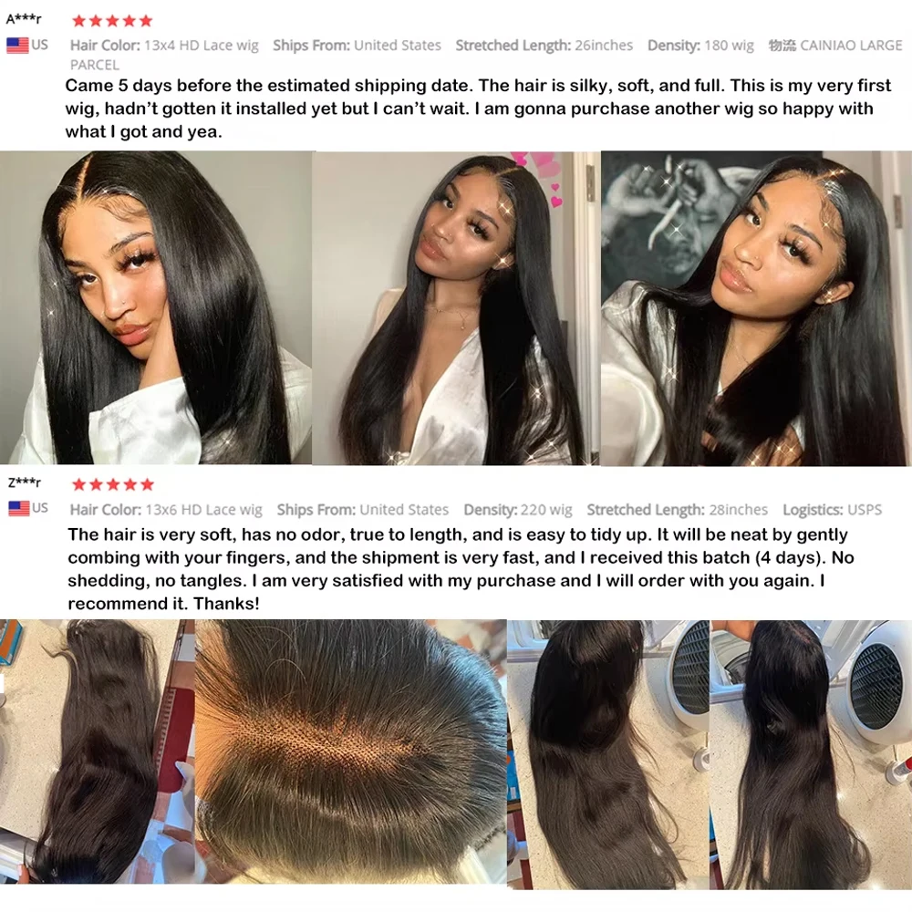 300Density 30 40Inch Straight Lace Frontal Wig 13x6 HD Lace Frontal Wigs Human Hair 13x4 Bone Straight Human Hair Wigs For Women image 6