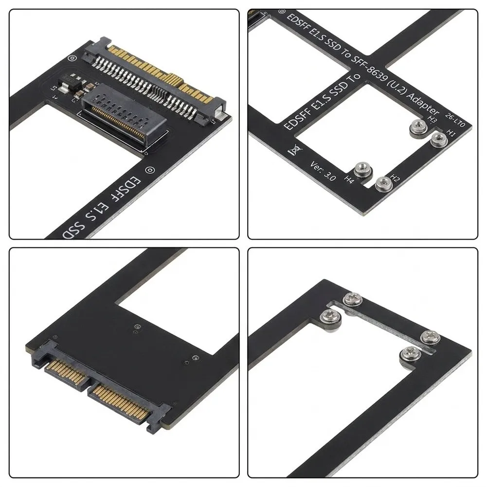 EDSFF E1.S to U.2 SFF8639 Adapter Card for PCIe 4.0 Hosts Supporting For NVMe Storage Protocols and Mechanical Standards