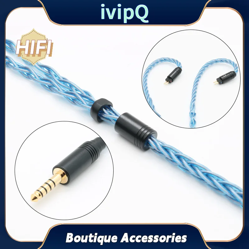 ivipQ Single Crystal Copper Palladium Plating IEM Upgrade Wire HIFI Cable 2.5/3.5/4.4/0.78 2Pin/MMCX IE900 for Conch Nova F1 Pro