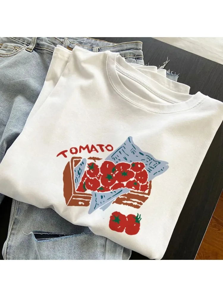 T-Shirt manches courtes femme, Vintage, Style tomate, imprimé soleil et mains, décontracté, ample, esthétique, zodiaque, mignon, à la mode, Y2K