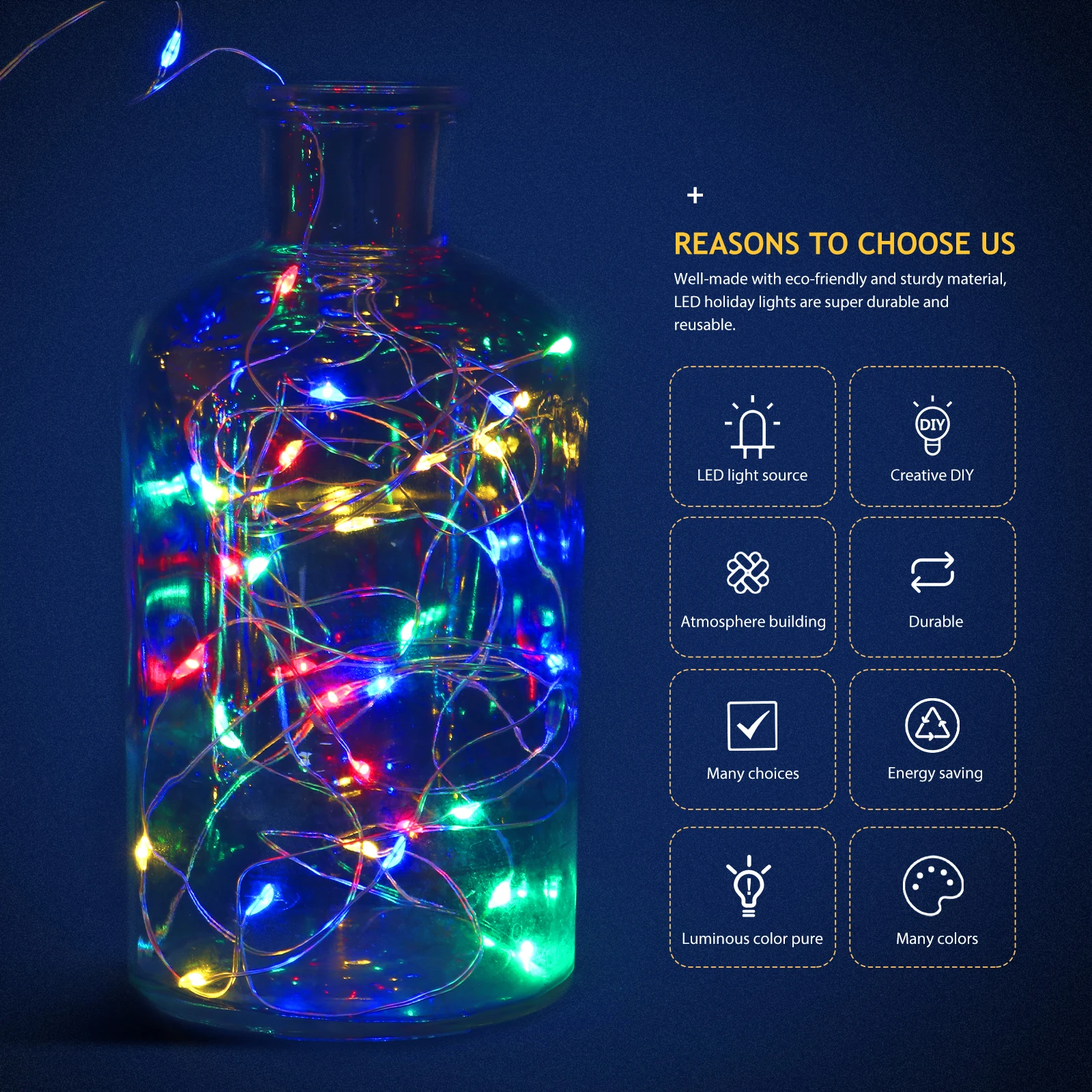 

Solar Copper Wire Lights LED String Light for Outdoor Garden Decoration Festive Atmosphere Easy to Carry Store Charging Day