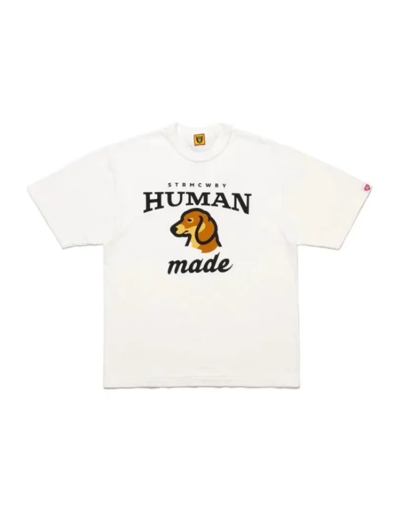 Human Made Dachshund Print T-Shirt, Slub Cotton Tee for Men Women