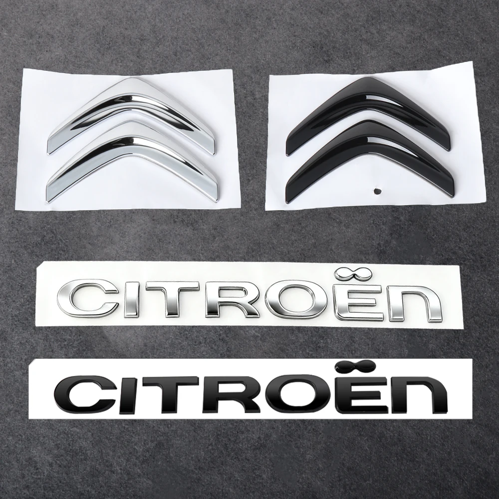 ABS Car Front Rear Logo Letter Sticker Rear Bumper Tail Door Trunk Sticker For Citroen C3 C4 Picasso C4L Berlingo C5 Aircross C2