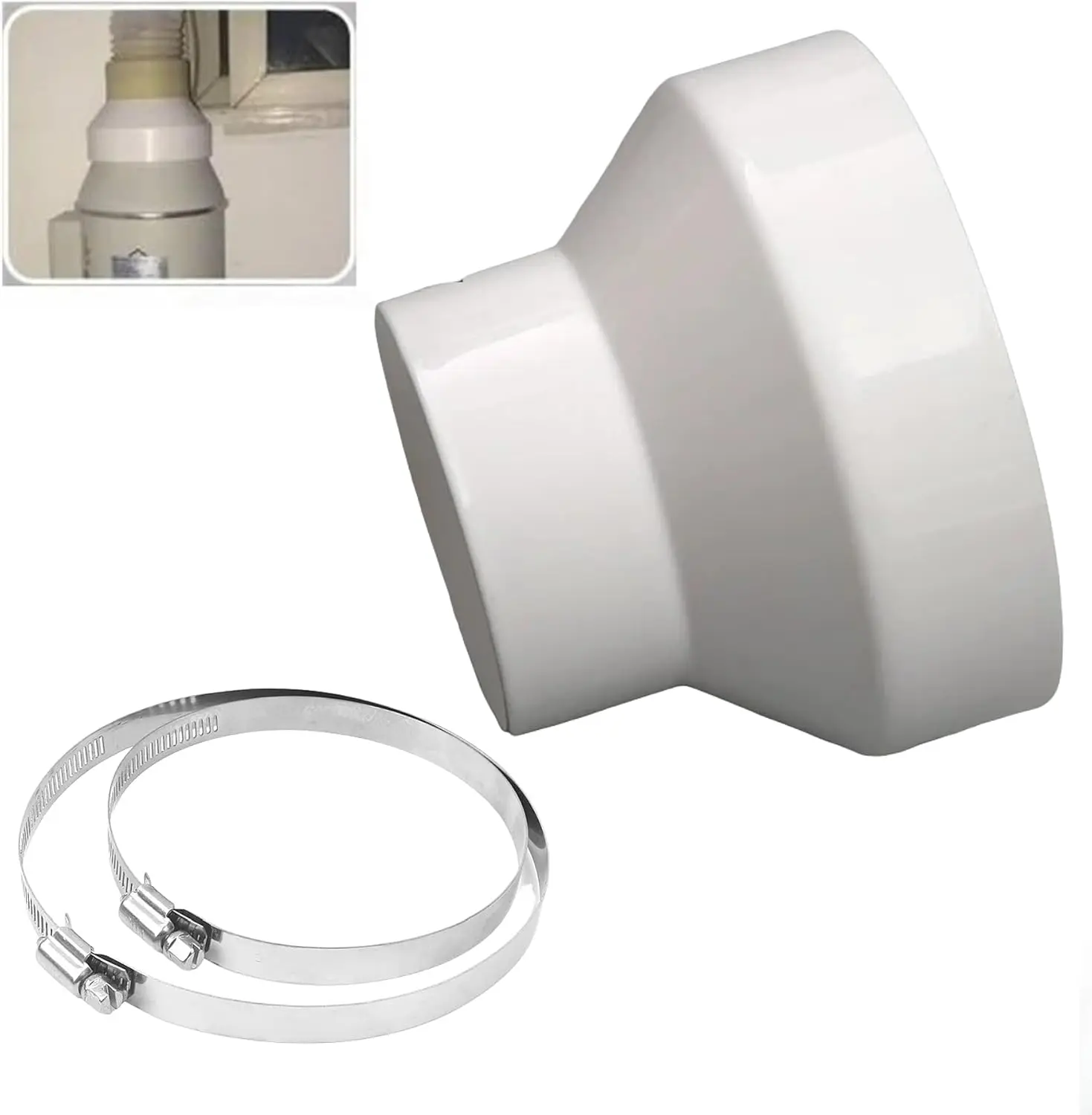 

Переходник для воздуховодов 6-4 дюйма с хомутами для систем вентиляции