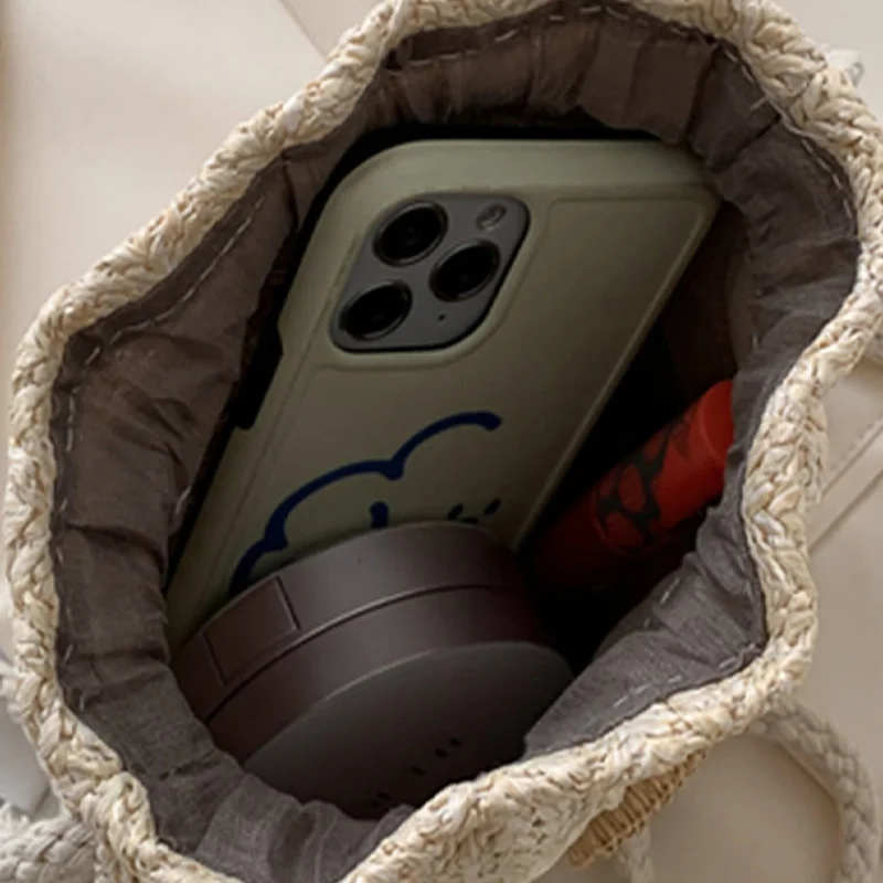 صيف جديد أزياء القش حزام الفم المرأة حقيبة من القماش حقيبة كتف مفردة حقيبة كروسبودي للسفر والتسلية