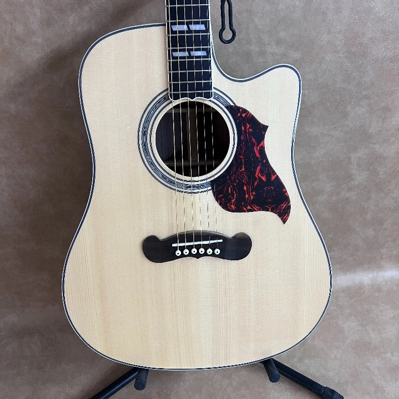 41 Inch Song 6 String Fixed Bridge Solid Top Acoustic Guitar Picea Asperata Body Handcrafted Sound Classic Style Beginner Gift