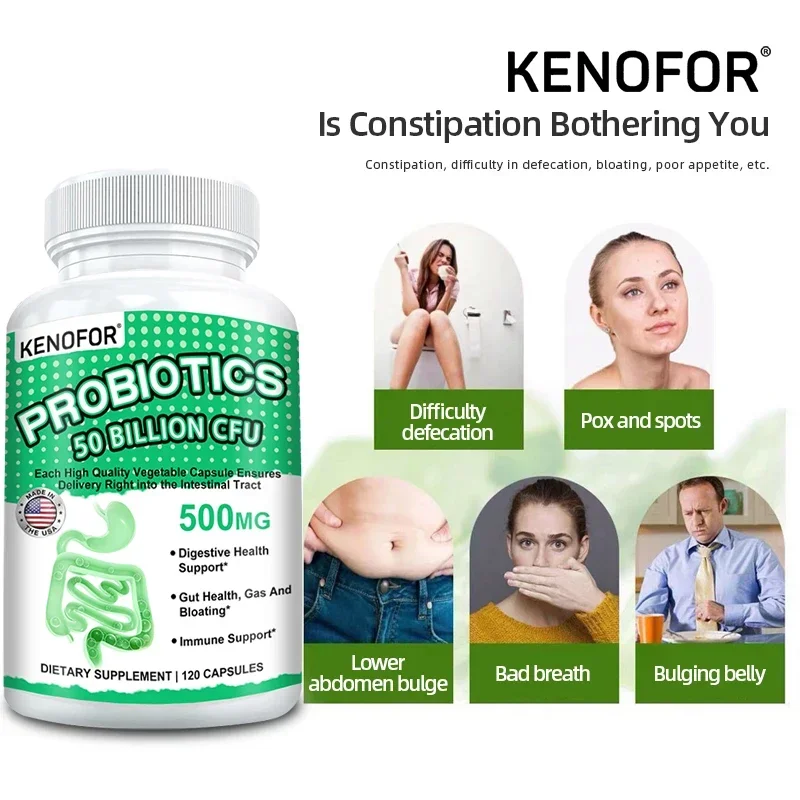 Probiotic Supplements - for Intestinal Digestive Health, Relief of Abdominal Pain and Bloating, and High Nutrient Absorption