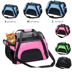 Portable Pet Carrier Bag para gatos e cães, Bolsa de viagem respirável, saco de transporte, malha, dobrável, cães pequenos