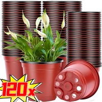 120/20PCS Plastic Plant Nursery Pots Flexible Seedling Pot Indoor and Outdoor Planting Basin Seedling Cups Home Garden Supplies
