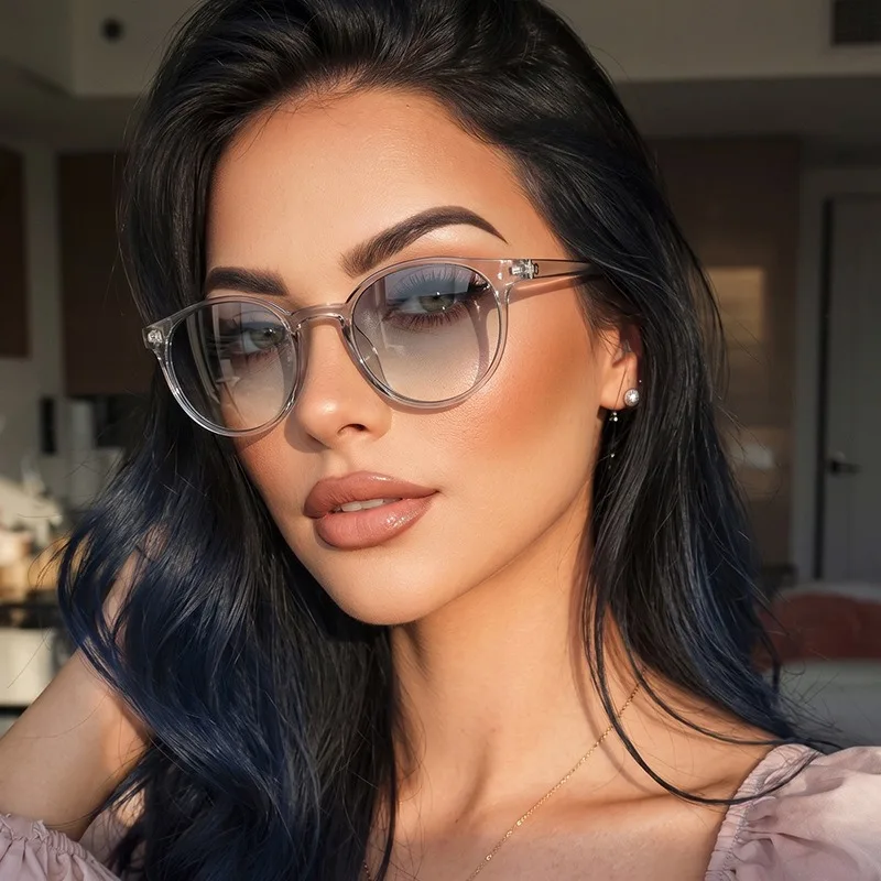 Vintage Fashion Round Sunglasses Women Men Brand Design Retro Yellow Blue Lens Sun Glasses Female UV400 Oculos De Sol