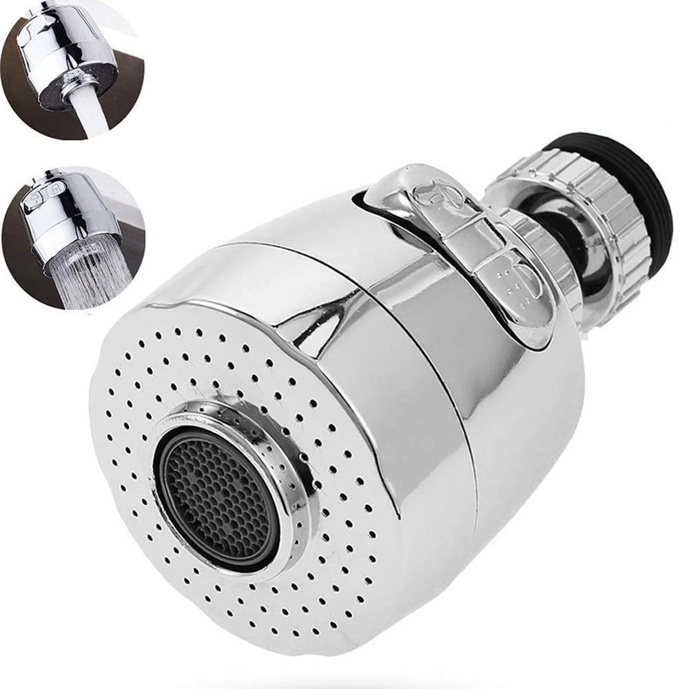 2 Modes ABS Plastic WaterSaving Sprayer Swivel 360 Degree Tap Aerator Kitchen Faucet Extender Nozzle Durable Compact EasyInstall