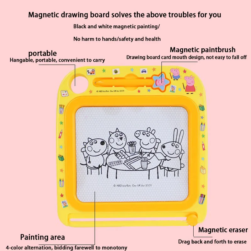 Peppa Pig tavolo da disegno per bambini lavagna magnetica Baby Graffiti pittura per bambini regali di compleanno giocattoli