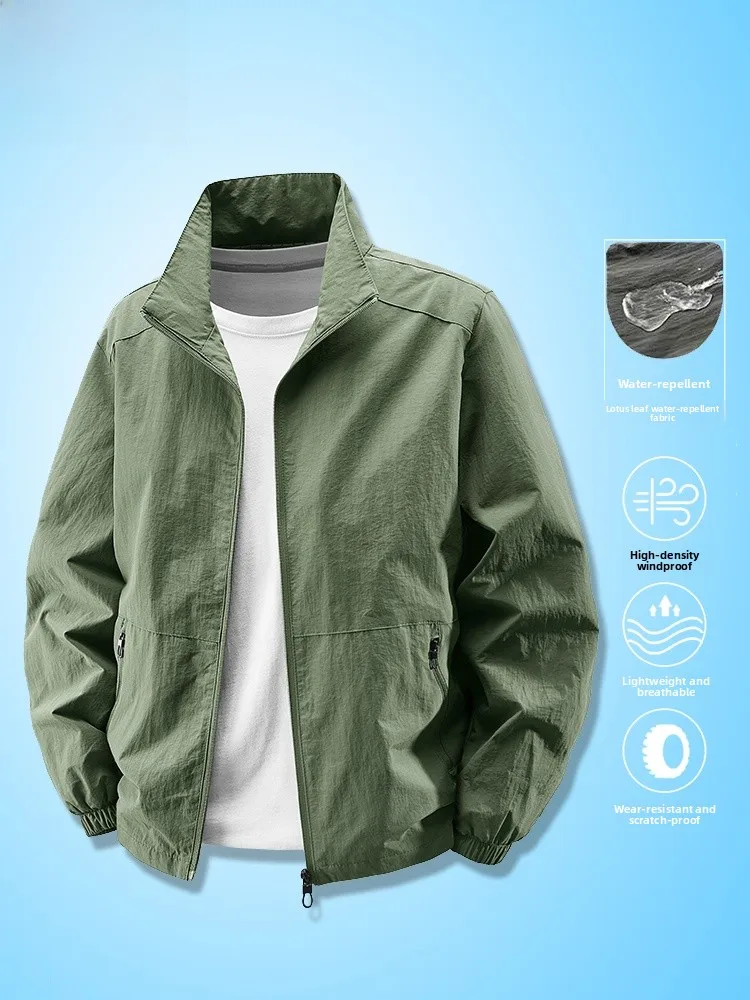 

Мужская спортивная повседневная тонкая куртка Yu Zhaolin, новинка 2025, свободная посадка, уличная подставка, портной Proc, нейлоновая ткань