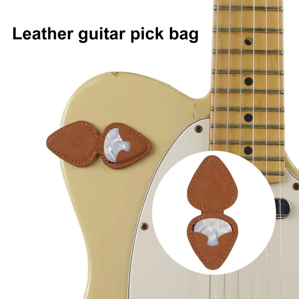 

Guitar Picks Holder with Sticker Wear-Resistant High Stability Mini Plectrum Case Bag Pick Storage Accessories Instrument