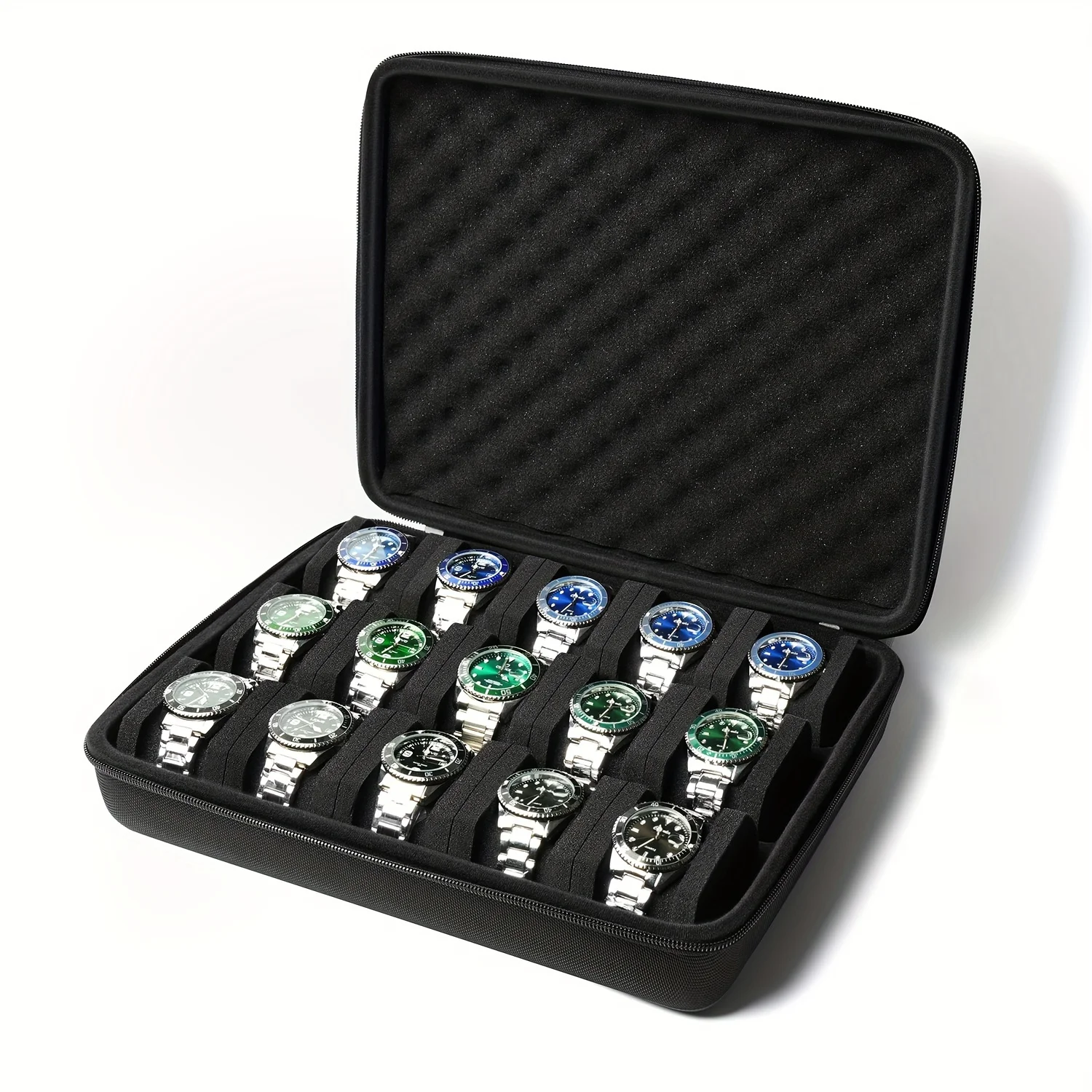 15 Slots Watch Storage Case Organizer Box Dustproof Scratch Resistant Travel Watch Holder Jewelry Organizer Protective Carrying